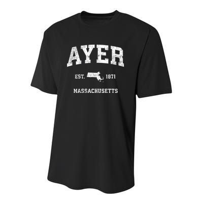 Ayer Massachusetts Ma Vintage Athletic Sports Youth Performance Sprint T-Shirt