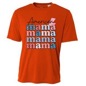 American Mama Mini Matching Mom Daughter 4th Of July Retro Meaningful Gift Cooling Performance Crew T-Shirt