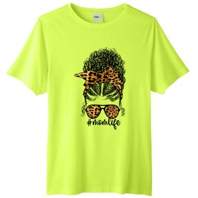 Afro Mom Mothers Day Messy Bun Black Mom Queen Melanin Gift Tall Fusion ChromaSoft Performance T-Shirt