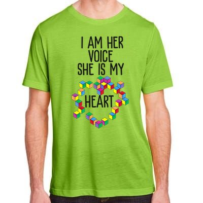 Autism Mom Mother Mama I Am Her Voice She Is My Heart Great Gift Adult ChromaSoft Performance T-Shirt