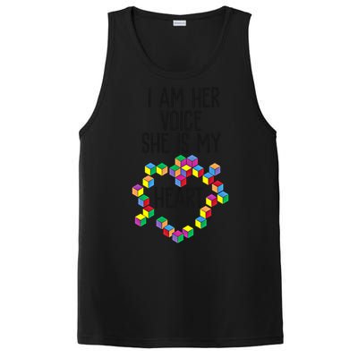 Autism Mom Mother Mama I Am Her Voice She Is My Heart Great Gift PosiCharge Competitor Tank