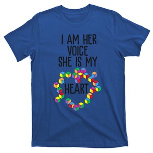 Autism Mom Mother Mama I Am Her Voice She Is My Heart Great Gift T-Shirt