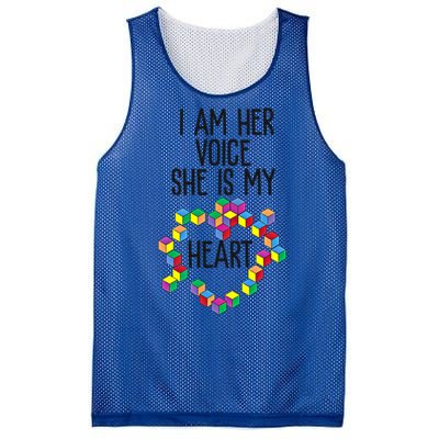 Autism Mom Mother Mama I Am Her Voice She Is My Heart Great Gift Mesh Reversible Basketball Jersey Tank