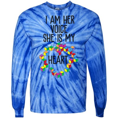 Autism Mom Mother Mama I Am Her Voice She Is My Heart Great Gift Tie-Dye Long Sleeve Shirt