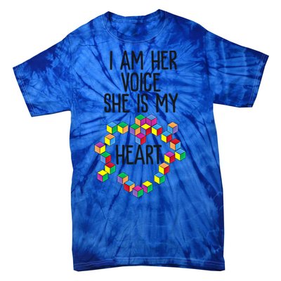 Autism Mom Mother Mama I Am Her Voice She Is My Heart Great Gift Tie-Dye T-Shirt