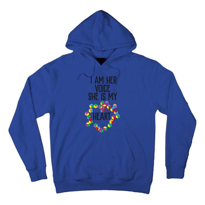 Autism Mom Mother Mama I Am Her Voice She Is My Heart Great Gift Tall Hoodie