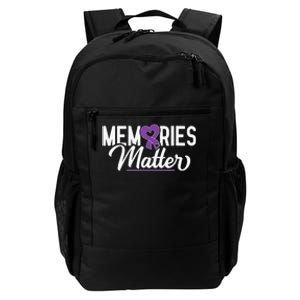 Alzheimer Memories Matter Purple Ribbon Dementia Warrior Daily Commute Backpack