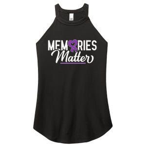 Alzheimer Memories Matter Purple Ribbon Dementia Warrior Women's Perfect Tri Rocker Tank