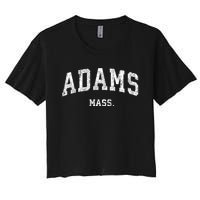 Adams Massachusetts Ma Vintage Varsity Sports Women's Crop Top Tee