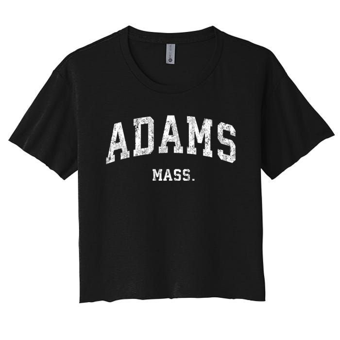 Adams Massachusetts Ma Vintage Varsity Sports Women's Crop Top Tee