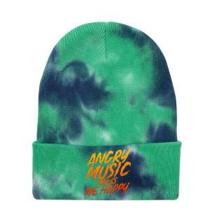 Angry Music Makes Me Happy Heavy Metal Music Lovers Tie Dye 12in Knit Beanie