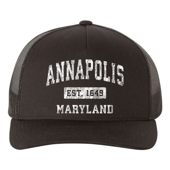 Annapolis Maryland Md Vintage Established Sports Yupoong Adult 5-Panel Trucker Hat