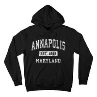 Annapolis Maryland Md Vintage Established Sports Hoodie