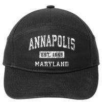 Annapolis Maryland Md Vintage Established Sports 7-Panel Snapback Hat