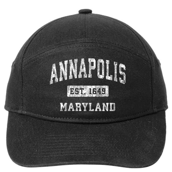 Annapolis Maryland Md Vintage Established Sports 7-Panel Snapback Hat