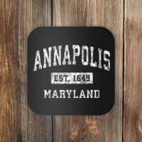 Annapolis Maryland Md Vintage Established Sports Coaster