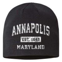 Annapolis Maryland Md Vintage Established Sports Sustainable Beanie