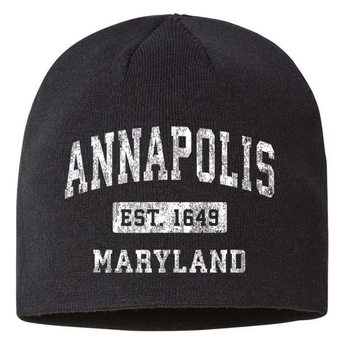 Annapolis Maryland Md Vintage Established Sports Sustainable Beanie