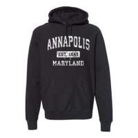 Annapolis Maryland Md Vintage Established Sports Premium Hoodie