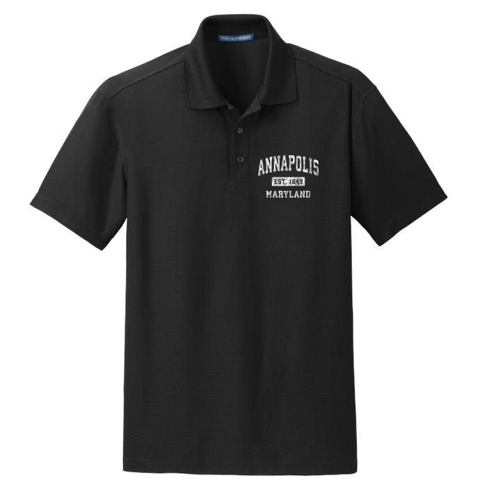 Annapolis Maryland Md Vintage Established Sports Dry Zone Grid Polo