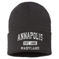 Annapolis Maryland Md Vintage Established Sports Sustainable Knit Beanie