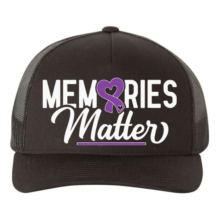 Alzheimer Memories Matter Purple Ribbon Dementia Warrior Yupoong Adult 5-Panel Trucker Hat