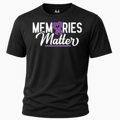 Alzheimer Memories Matter Purple Ribbon Dementia Warrior Cooling Performance Crew T-Shirt