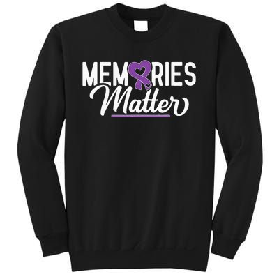 Alzheimer Memories Matter Purple Ribbon Dementia Warrior Sweatshirt