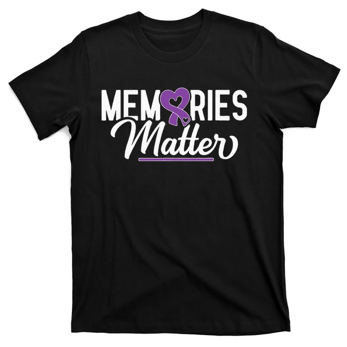 Alzheimer Memories Matter Purple Ribbon Dementia Warrior T-Shirt