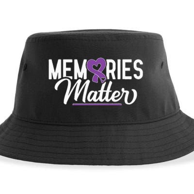 Alzheimer Memories Matter Purple Ribbon Dementia Warrior Sustainable Bucket Hat