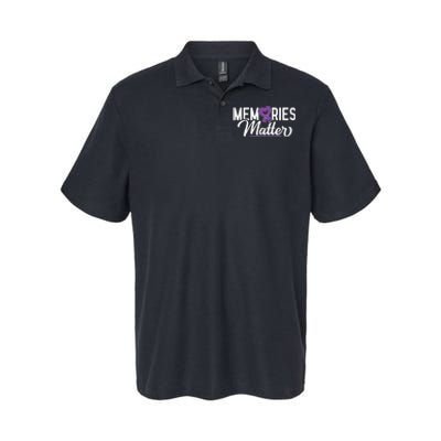 Alzheimer Memories Matter Purple Ribbon Dementia Warrior Softstyle Adult Sport Polo