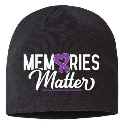 Alzheimer Memories Matter Purple Ribbon Dementia Warrior Sustainable Beanie