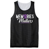 Alzheimer Memories Matter Purple Ribbon Dementia Warrior Mesh Reversible Basketball Jersey Tank