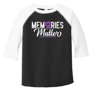 Alzheimer Memories Matter Purple Ribbon Dementia Warrior Toddler Fine Jersey T-Shirt