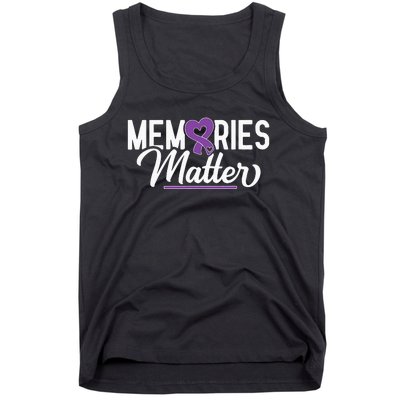 Alzheimer Memories Matter Purple Ribbon Dementia Warrior Tank Top