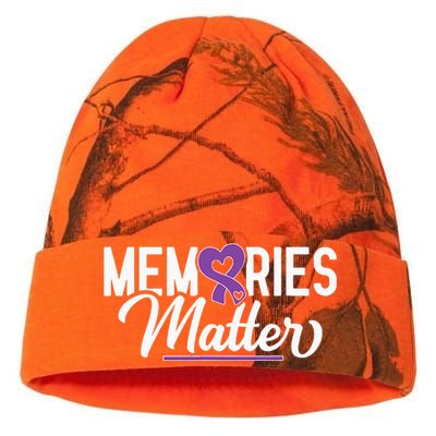 Alzheimer Memories Matter Purple Ribbon Dementia Warrior Kati Licensed 12" Camo Beanie