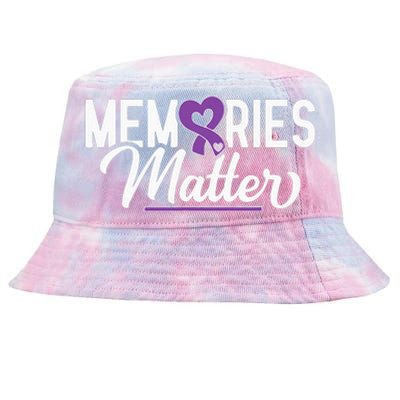 Alzheimer Memories Matter Purple Ribbon Dementia Warrior Tie-Dyed Bucket Hat