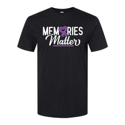 Alzheimer Memories Matter Purple Ribbon Dementia Warrior Softstyle CVC T-Shirt