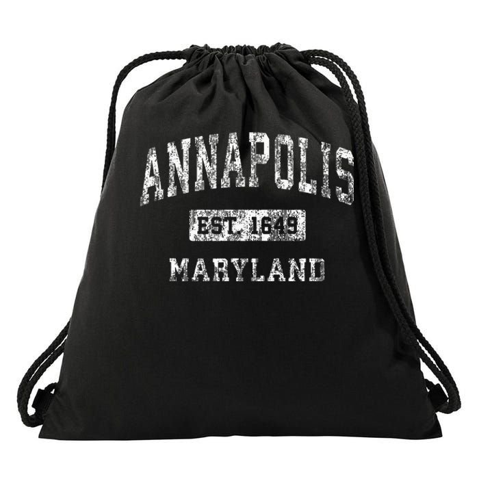 Annapolis Maryland Md Vintage Established Sports Design Drawstring Bag