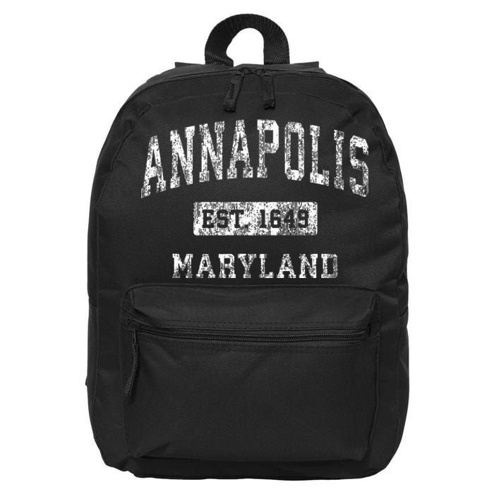 Annapolis Maryland Md Vintage Established Sports Design 16 in Basic Backpack