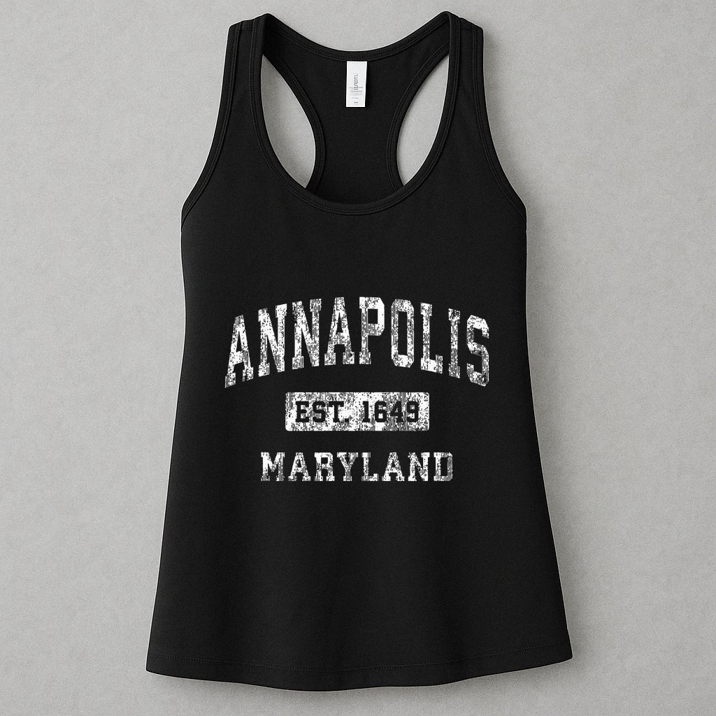 Annapolis Maryland Md Vintage Established Sports Design Womens Tank Top