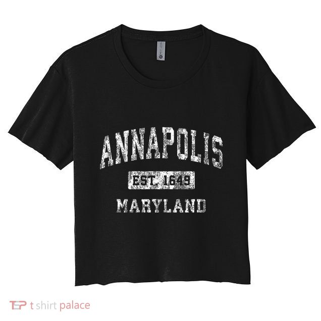 Annapolis Maryland Md Vintage Established Sports Design Crop Top