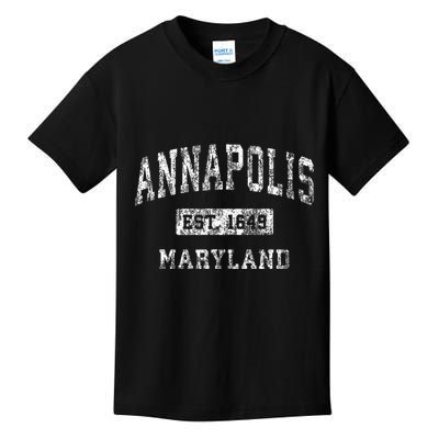 Annapolis Maryland Md Vintage Established Sports Design Kids T-Shirt