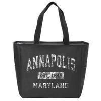 Annapolis Maryland Md Vintage Established Sports Design Zip Tote Bag