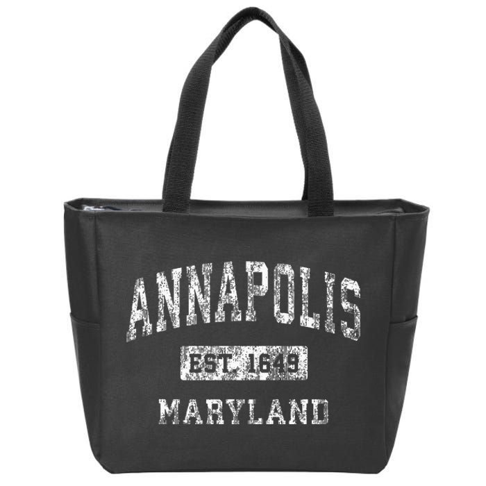 Annapolis Maryland Md Vintage Established Sports Design Zip Tote Bag