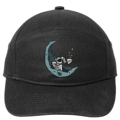 Astronaut Moon Mining Funny Space Miner Coins 7-Panel Snapback Hat