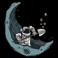 Astronaut Moon Mining Funny Space Miner Coins Flat Bill Trucker Hat