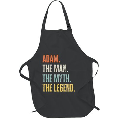Adam Man Myth Legend Funny Best Name Adam Full-Length Apron With Pockets