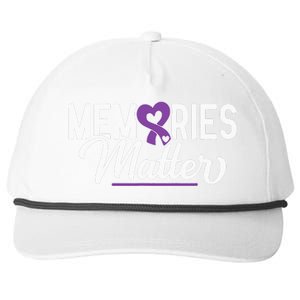 Alzheimer Memories Matter Purple Ribbon Dementia Warrior Snapback Five-Panel Rope Hat