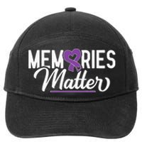 Alzheimer Memories Matter Purple Ribbon Dementia Warrior 7-Panel Snapback Hat